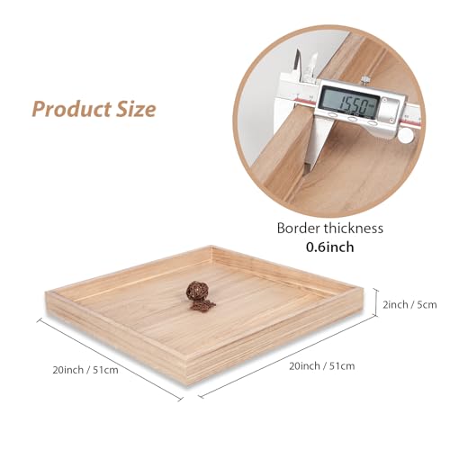 Large Square Rustic Wood Serving Tray 24 x 24 H788946
