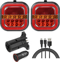 2 Pcs Rechargeable LED Magnetic Trailer Lights Kit T20655