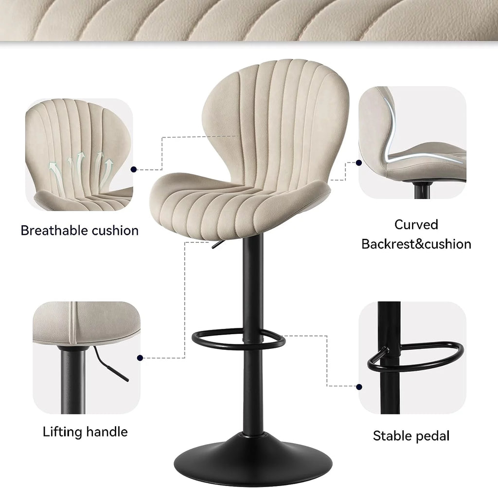 Swivel Bar Stools with High Backrest Set of 2 Q3386