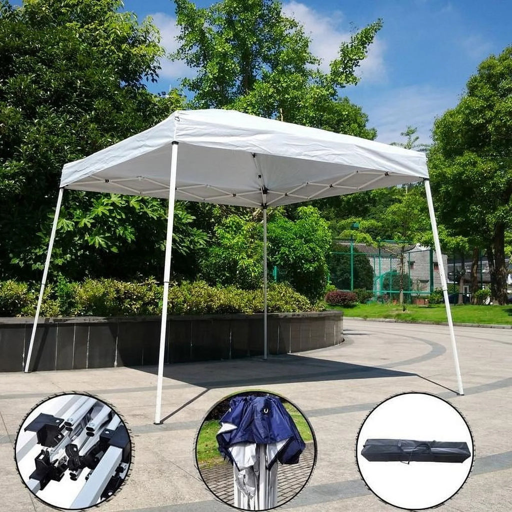Camping Beach Gazebo Party Folding Sunshade Pop up Canopy Tent 8x8 Ft Top 6x6 Ft Blue D144792