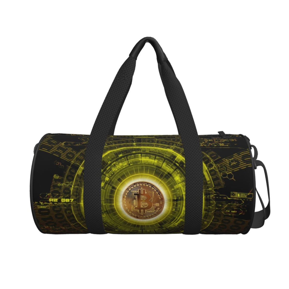 Gold Bitcoin Blockchain Cryptocurrency Unisex Large Duffle Bag O16133