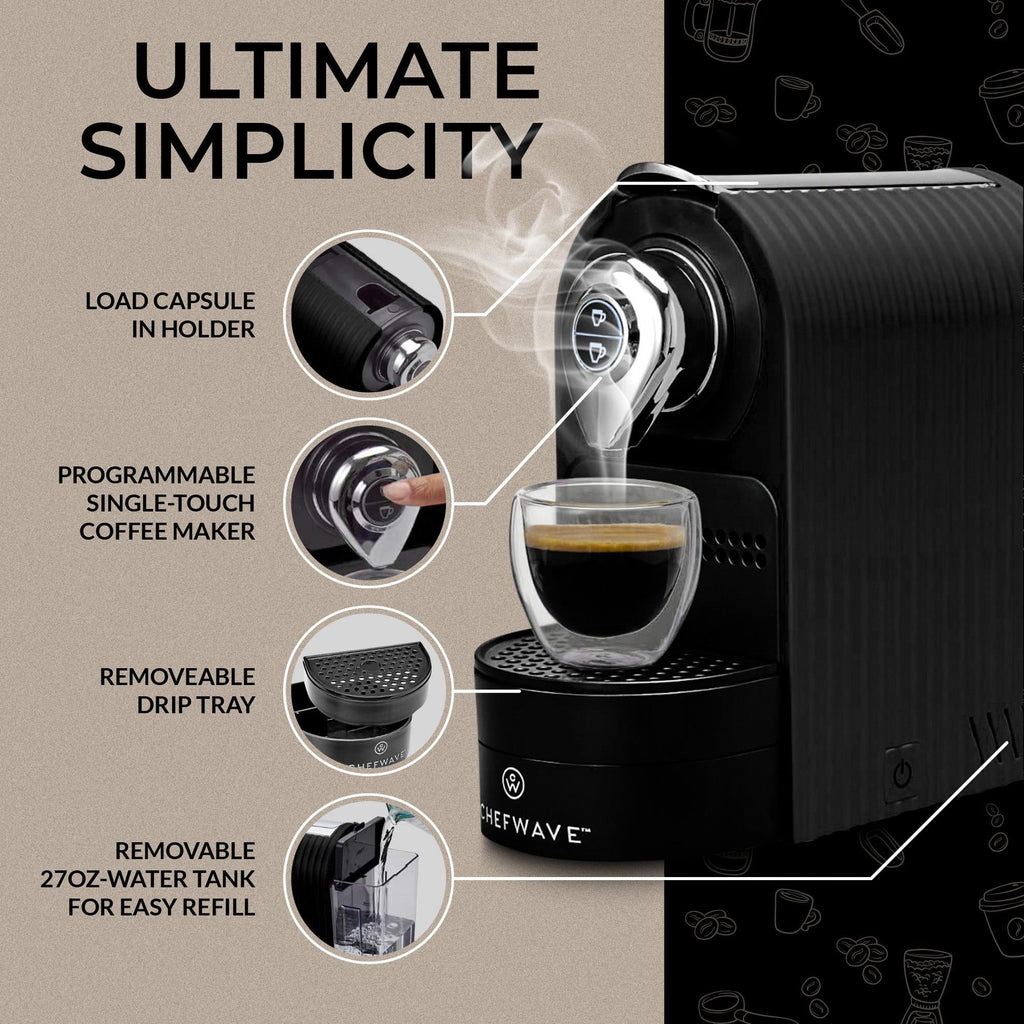 Espresso Machine for Nespresso Capsules with Holder and Cups D25741