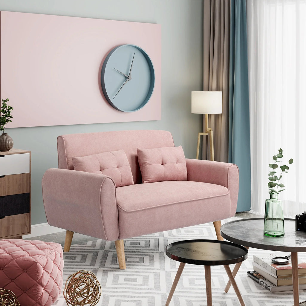 47" Small Modern Pink Loveseat Sofa O9867
