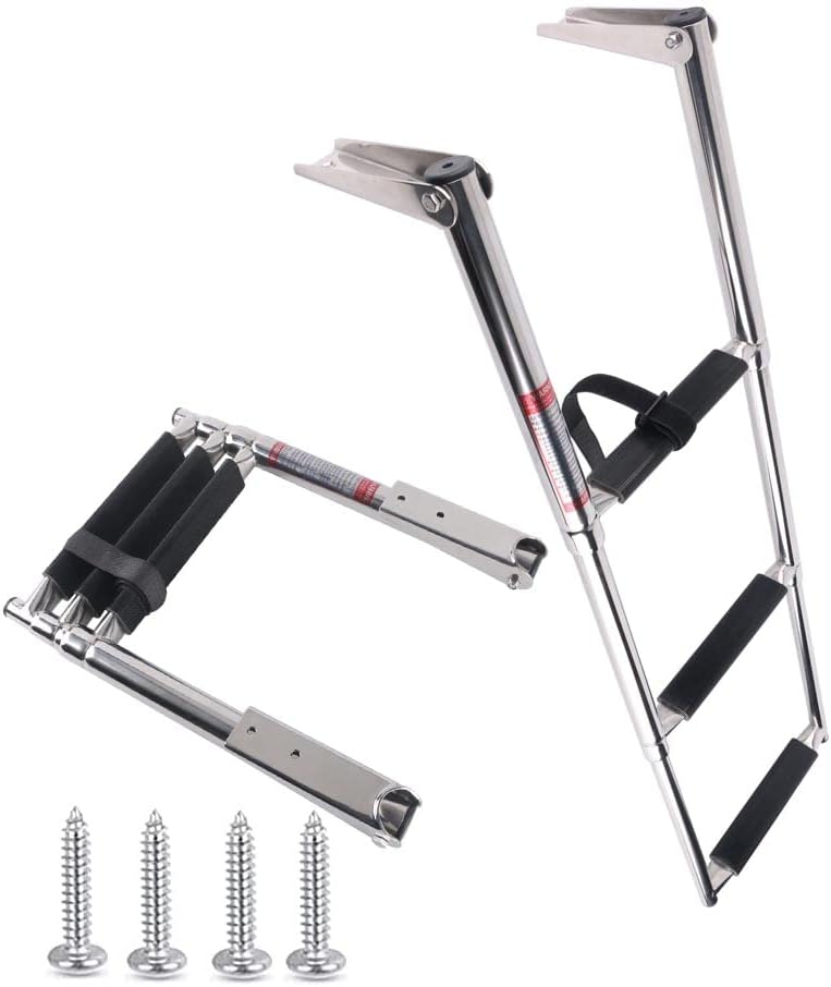 Stainless Steel Telescoping Boat Ladder Swim Step, 900 Pound Capacity, Pack of 2 T76739