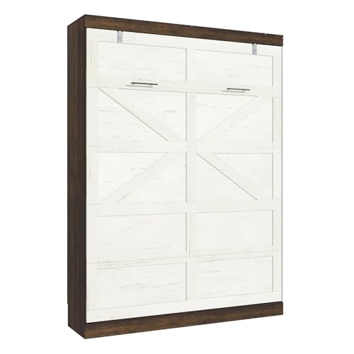 Queen Size Wood Wall Bed with LED Lights T27251