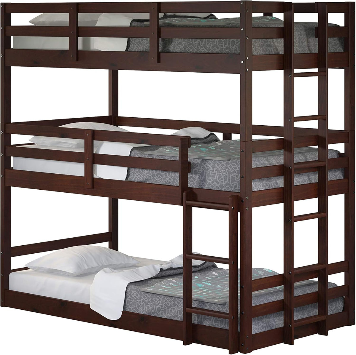 Dark Cappuccino Kids Triple Bunk Bed G60247