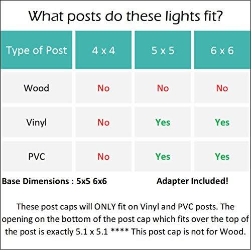 Black 5x5 Solar Post Cap LED Light 4 Pack G3825