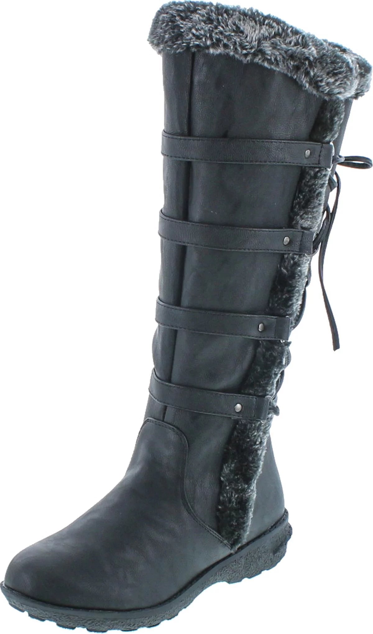 Womens Back Lace Up Knee High Boots Y462