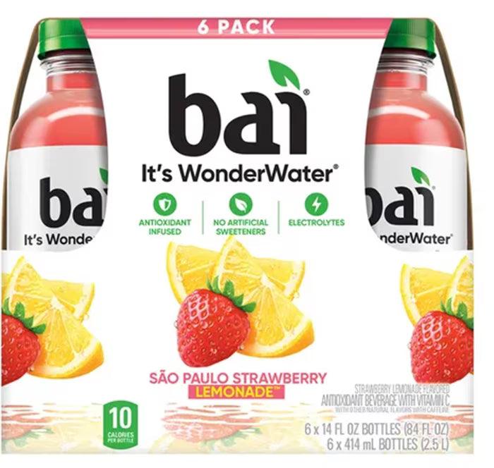 Antioxidant Infused Strawberry Flavored Water, 14 fl oz, Pack of 6 F31601