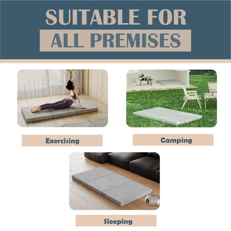 Twin XL 4 Inch Trifold Memory Foam Mattress with Washable Cover F7270