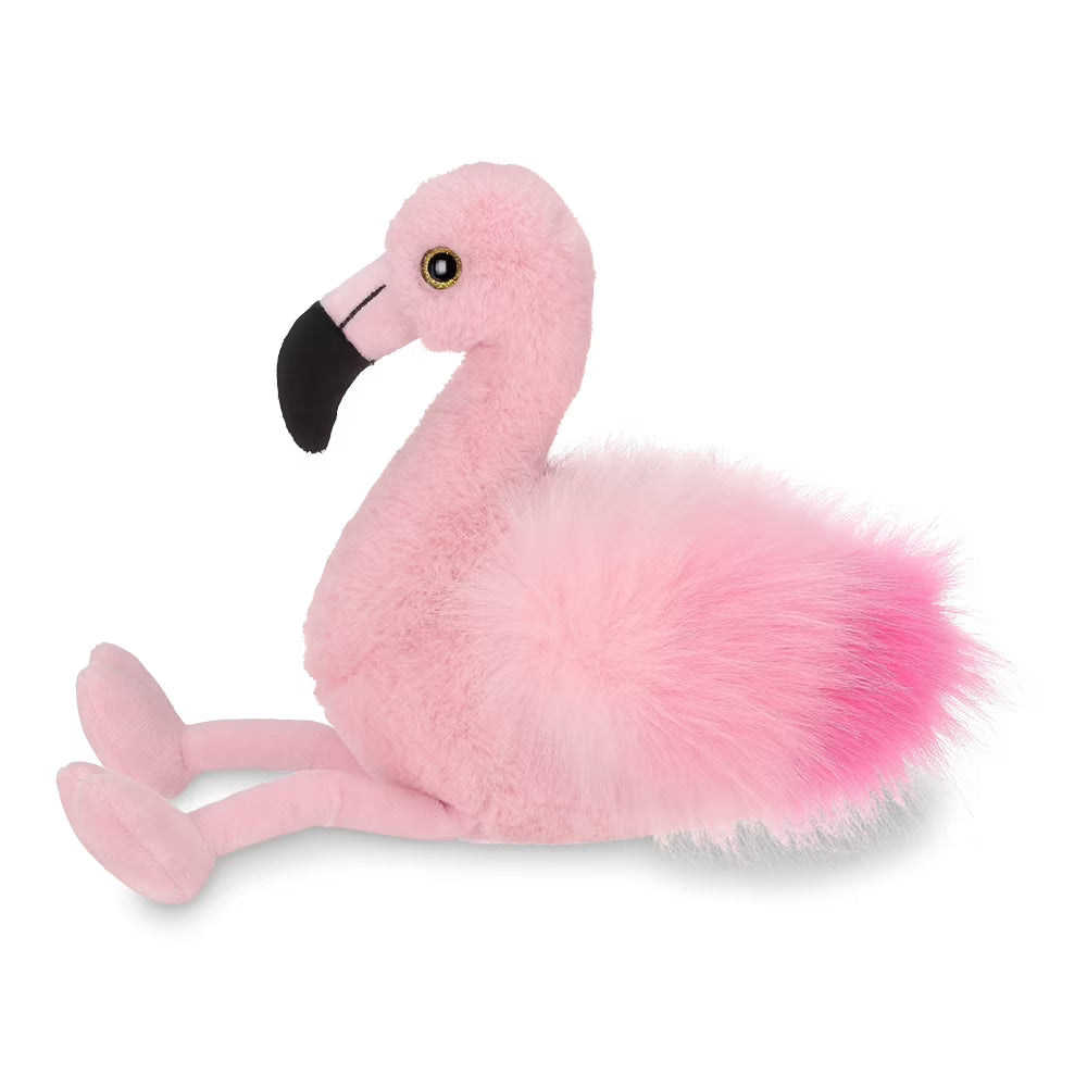 Pink Plush Faux Fur Flamingo Stuffed Animal, 8.5 inches V644