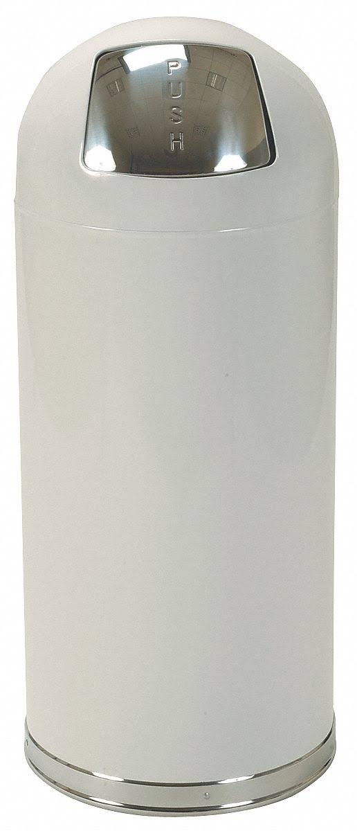 White Round Trash Can X97478