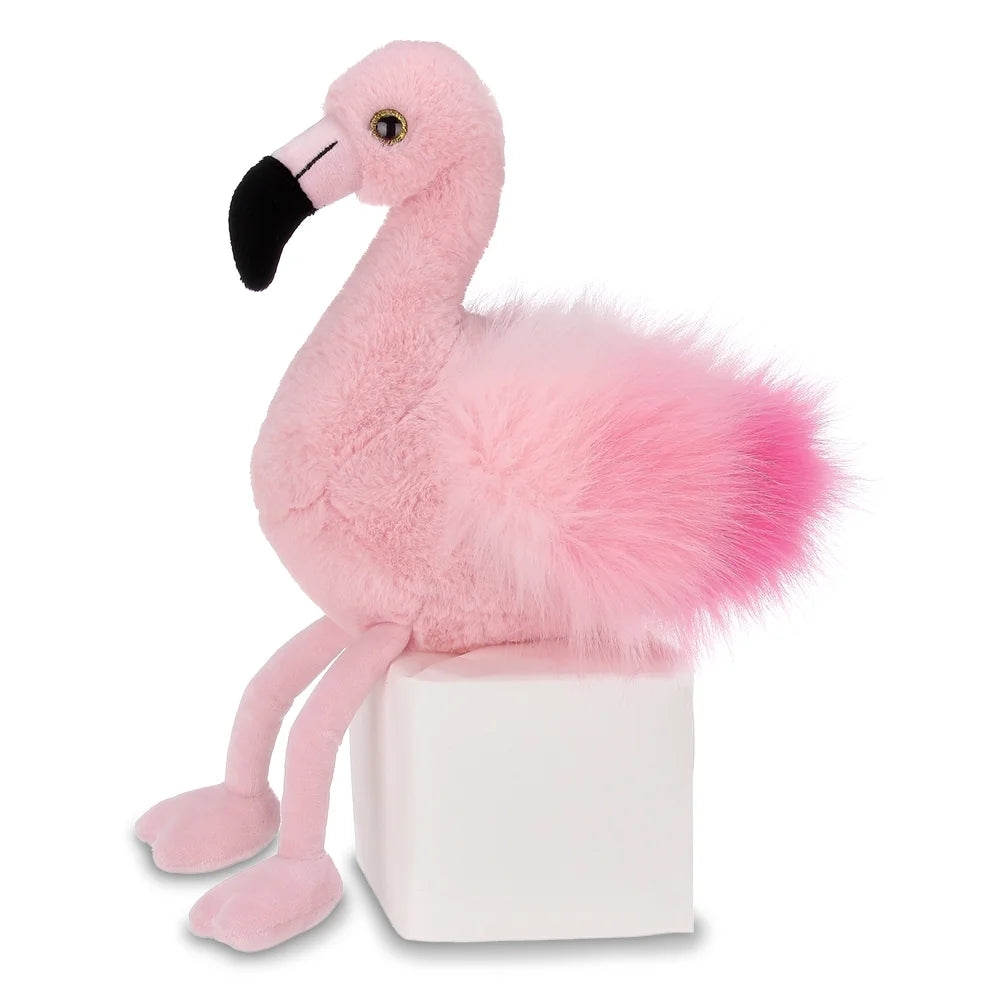 Pink Plush Faux Fur Flamingo Stuffed Animal, 8.5 inches V644