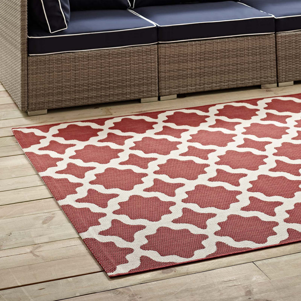 Multi Red Moroccan Style Fabric Area Rug K607772