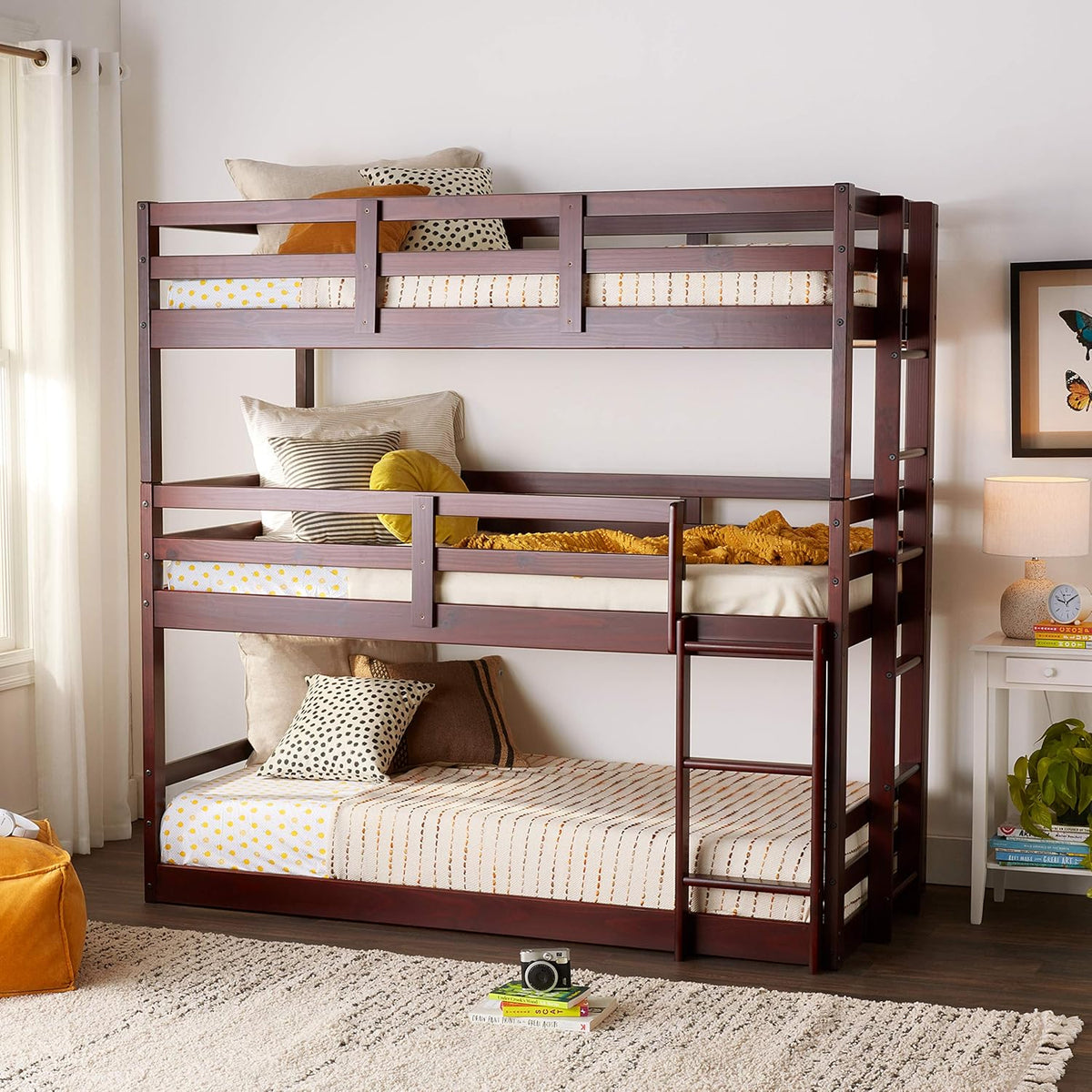 Dark Cappuccino Kids Triple Bunk Bed G60247