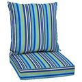 Turquoise Stripe 2-Piece Deep Seat Cushion K399