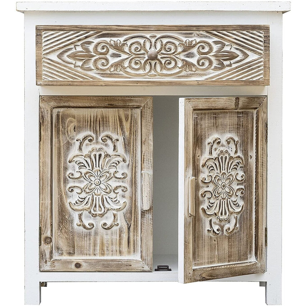 Wood Cabinet with 1 Drawer and 2 Doors V143