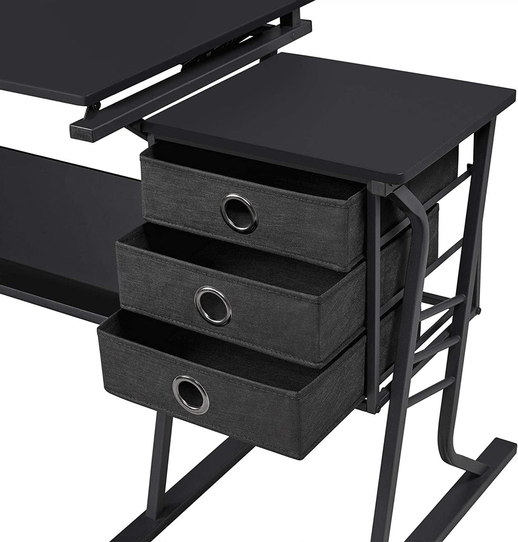 Adjustable Drafting Table with Stool and 3 Slide Drawers M767