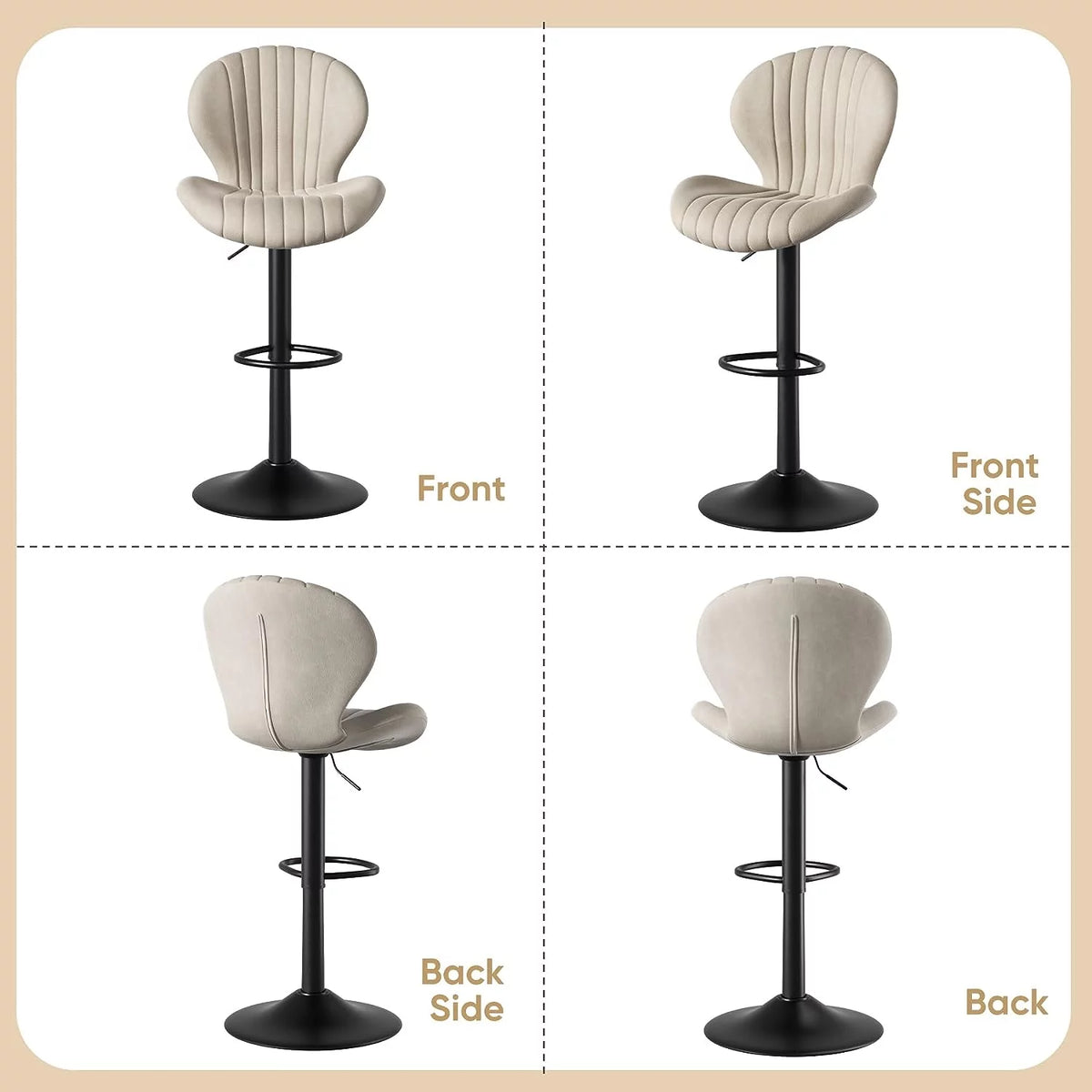 Swivel Bar Stools with High Backrest Set of 2 Q3386