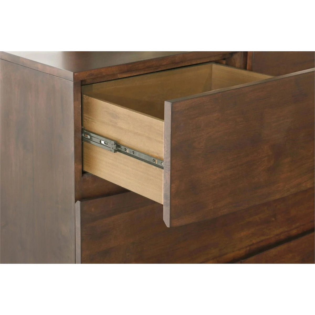 6 Drawer Modern Wood Rectangular Dresser in Dark Brown W9014