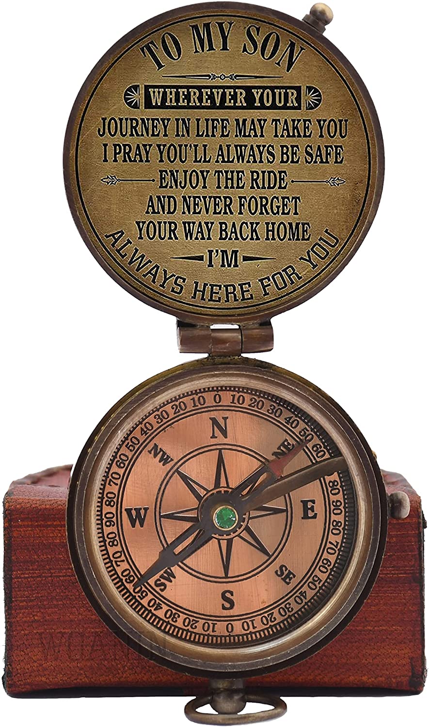 Antique Brass Compass with Case Y724791