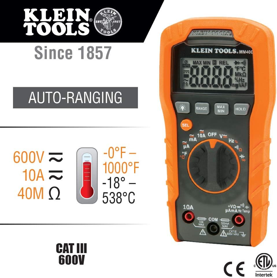Digital Multimeter, Auto-Ranging, 600V, Pack of 2 S154