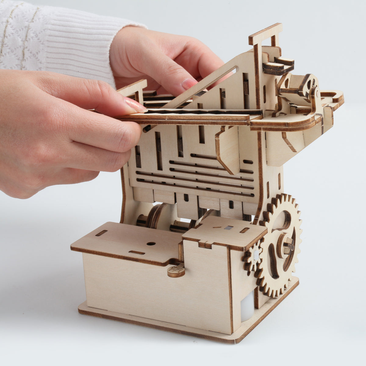 3D Wooden Puzzle Mechanical Gears Set DIY Assembly Model Kits Brain Teaser Games Building Set D8527