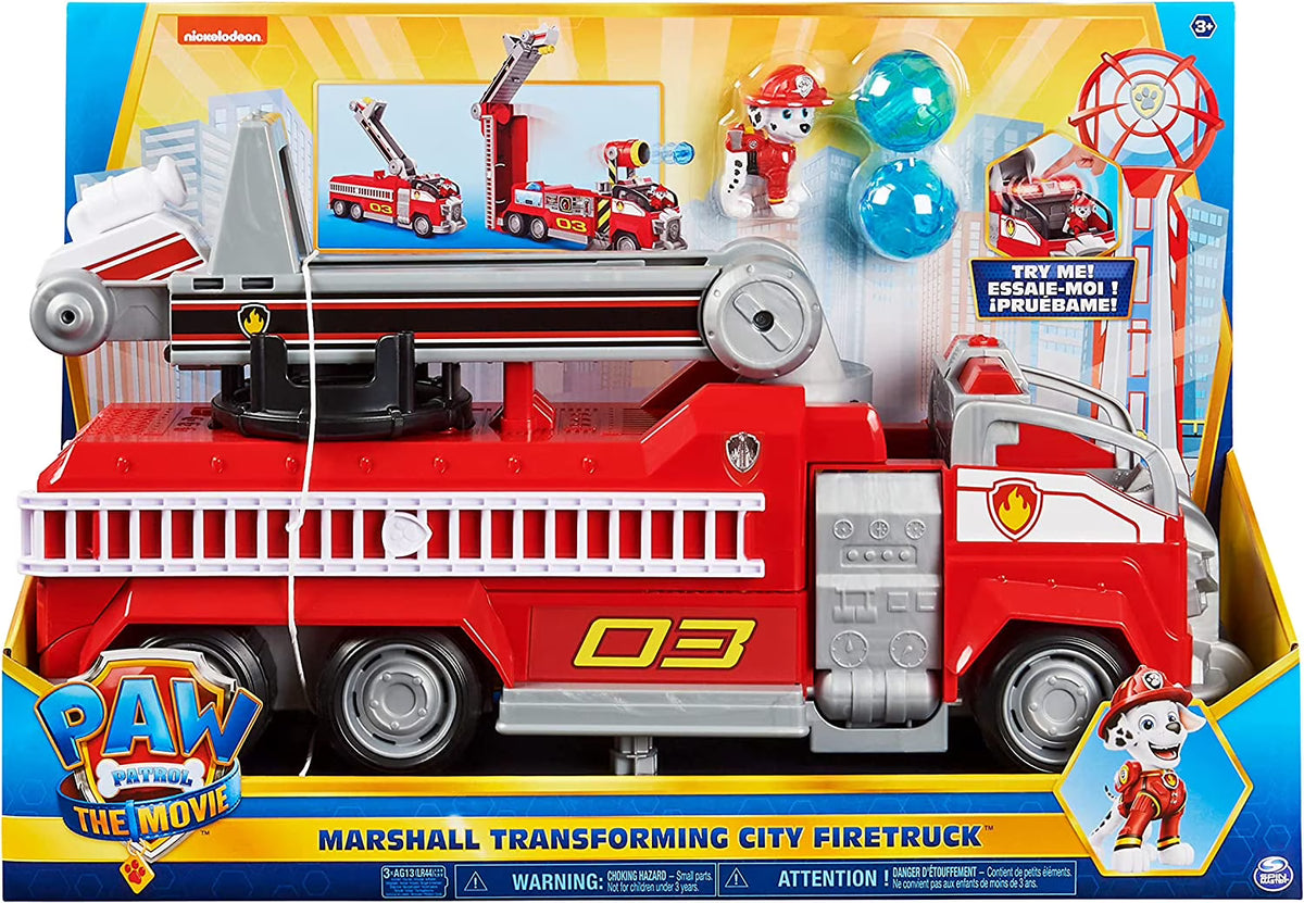 Marshalls Transforming Fire Truck with Extending Ladder, Lights, Sounds and Action Figure X686