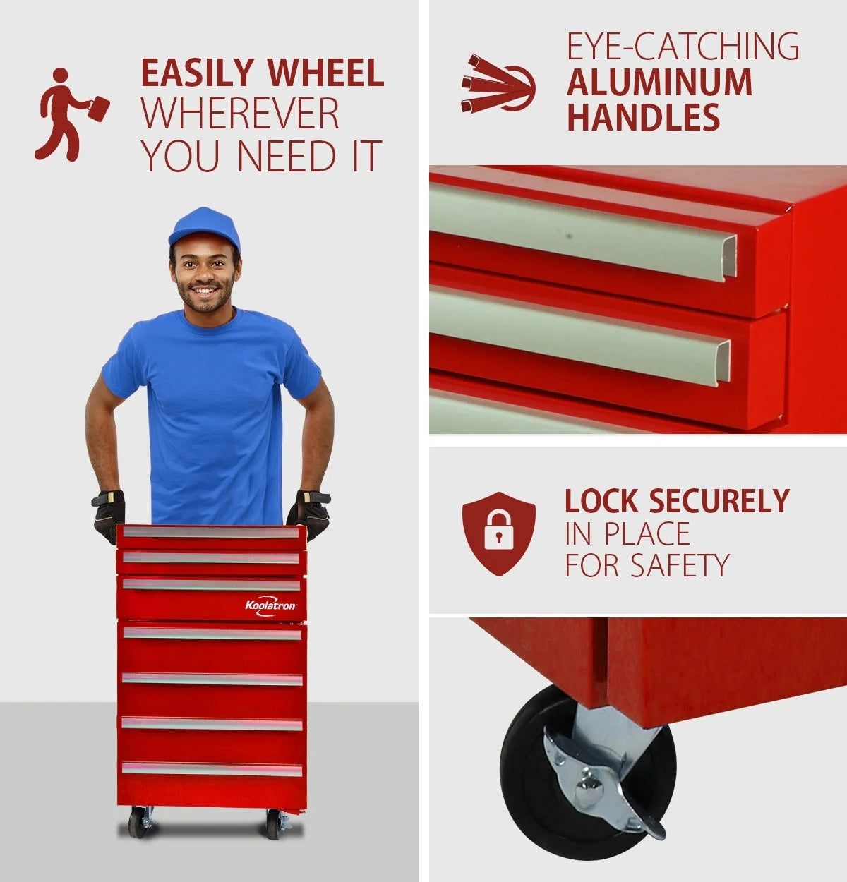 Red Compact Fridge with Built-in Tool Storage E454206