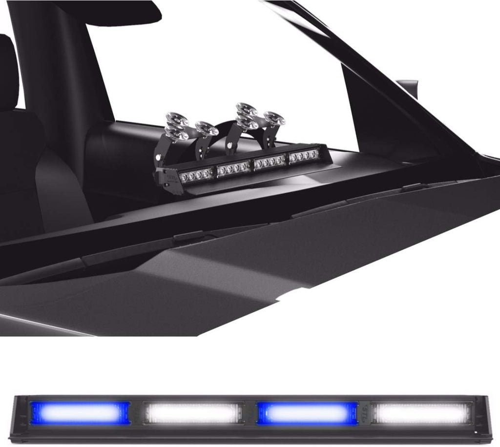 Blue/Blue 4 Head LED Strobe Light Bar with Cigarette Lighter Plug T704