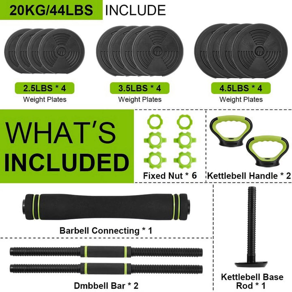 Adjustable Dumbbells Set 4 in 1 Non-slip Handles E481