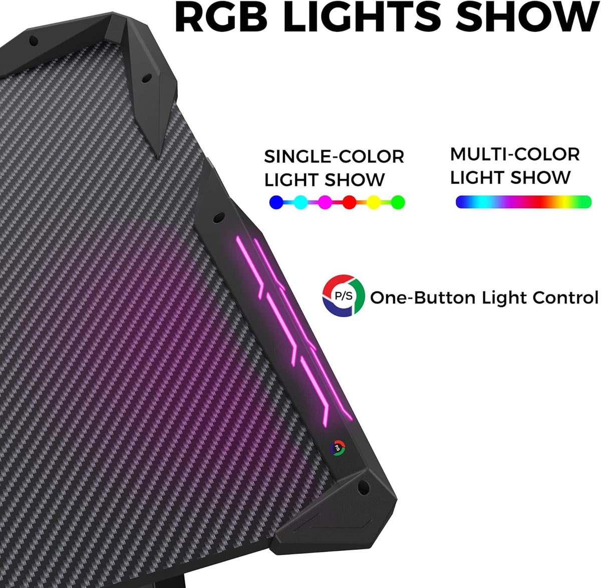 60 inch Z Shaped Gaming Desk with RGB LED Lights I62968