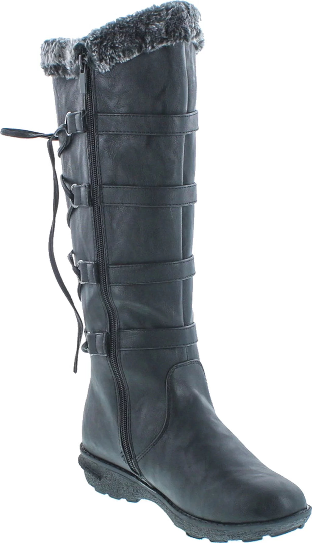 Womens Back Lace Up Knee High Boots Y462