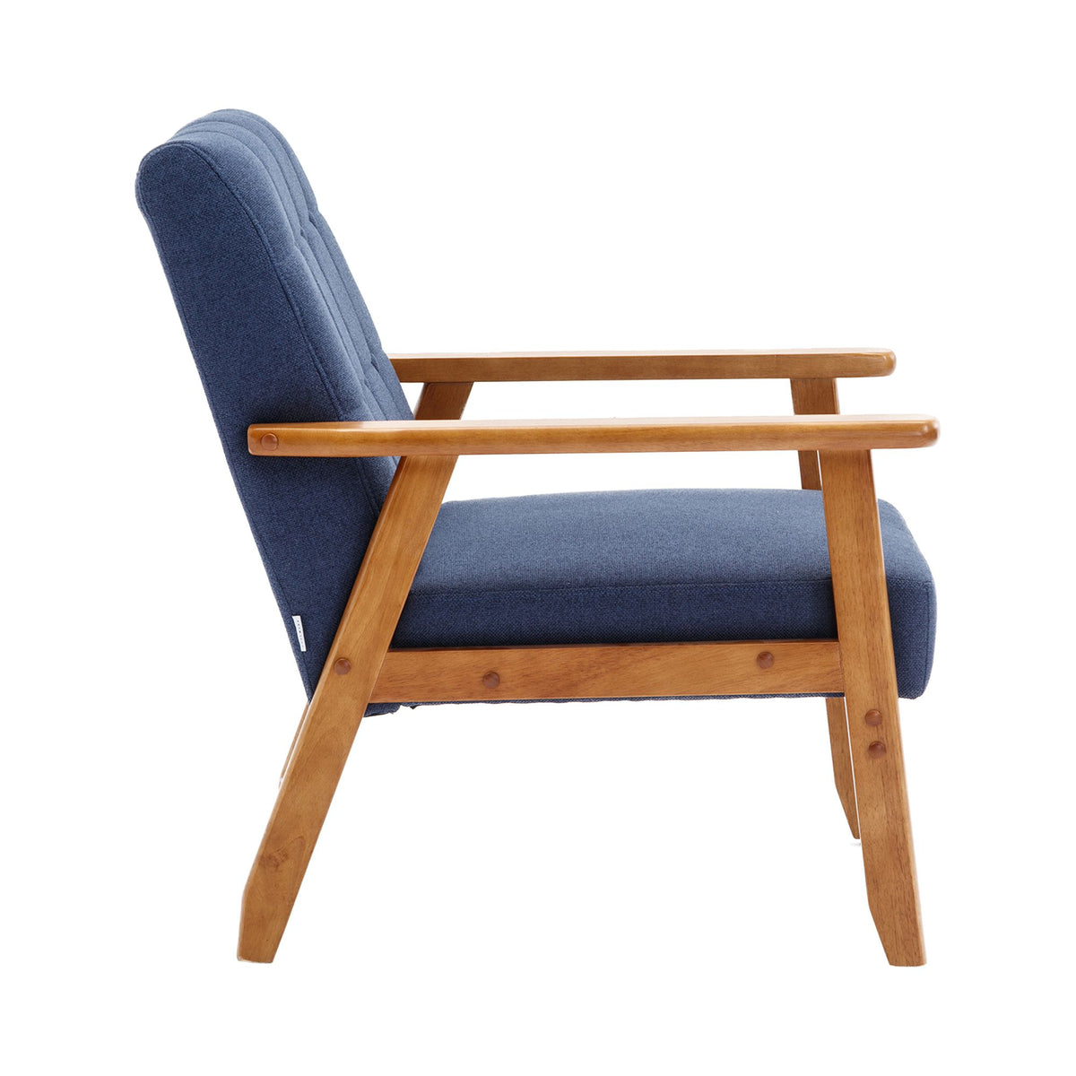 Accent Chairs Set of 2 with Side Table, Wood and Fabric Armchairs B986