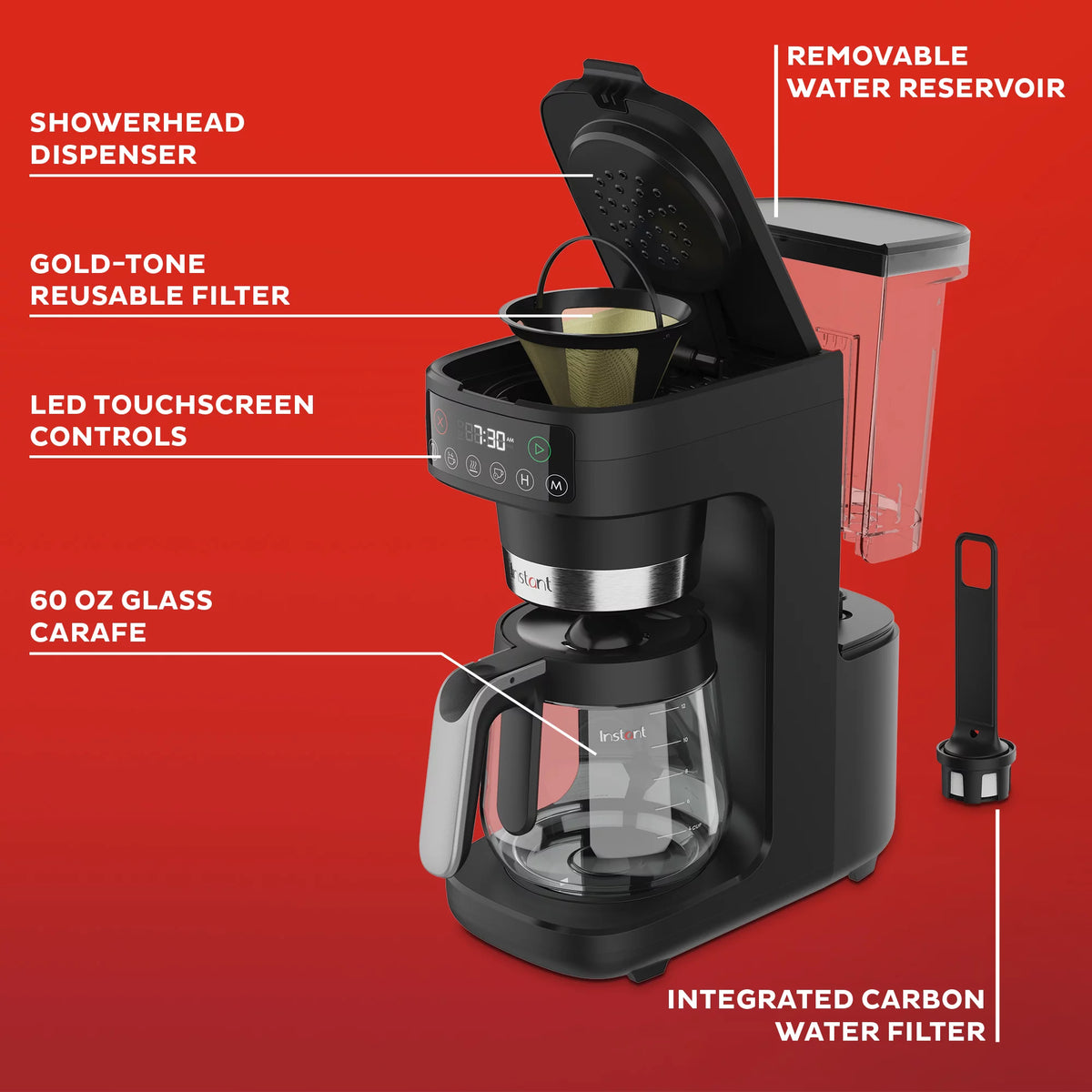12 Cup Drip Coffee Maker with Warming Plate, Black W13436