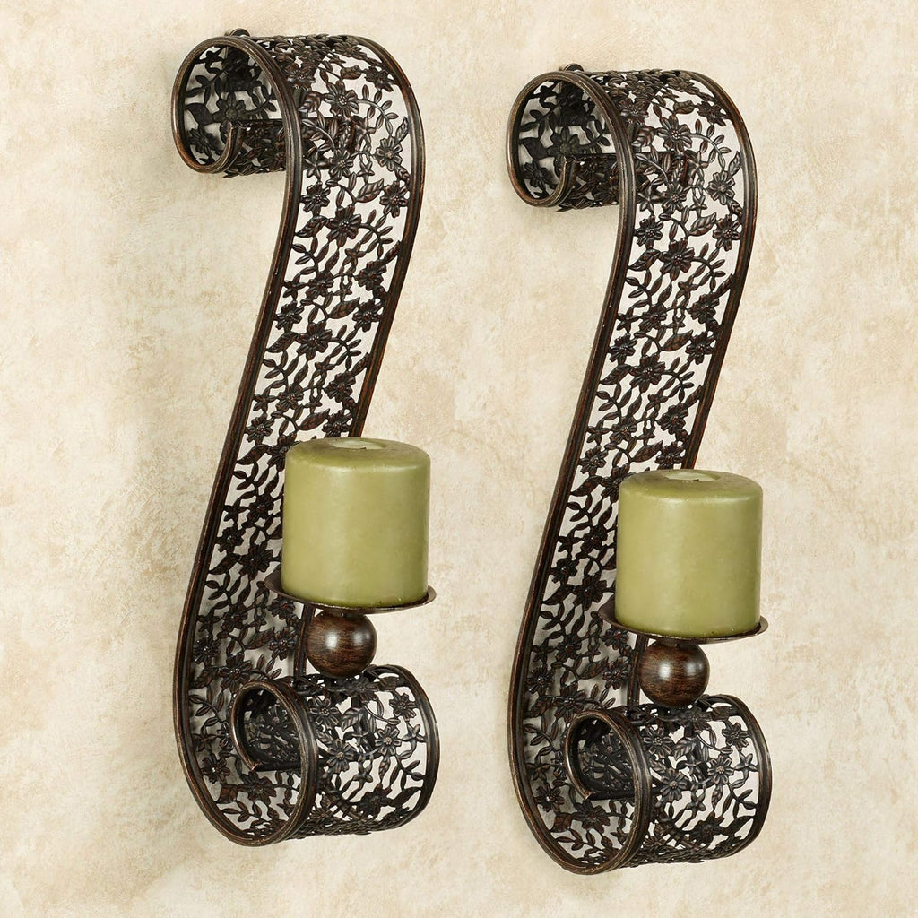 Ivory Beige Metal Wall Sconce Pair, Set of Two, 16 Inches High Q5399