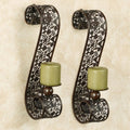 Ivory Beige Metal Wall Sconce Pair, Set of Two, 16 Inches High Q5399