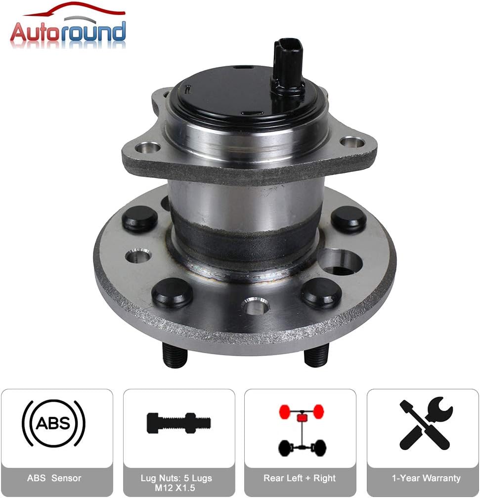Wheel Hub and Bearing Assembly for Toyota Camry, Highlander, Avalon, Solara, Lexus ES300, ES350, ES330, 2001-2012 5 Lug w/ABS K3493