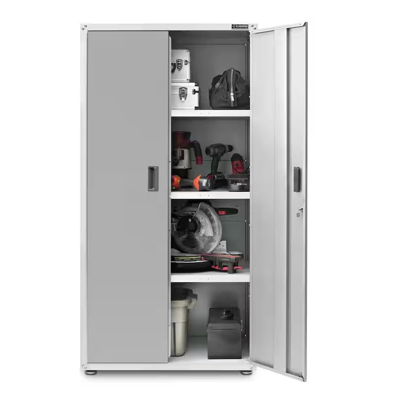 Steel Freestanding Garage Cabinet in Gray Slate O60006
