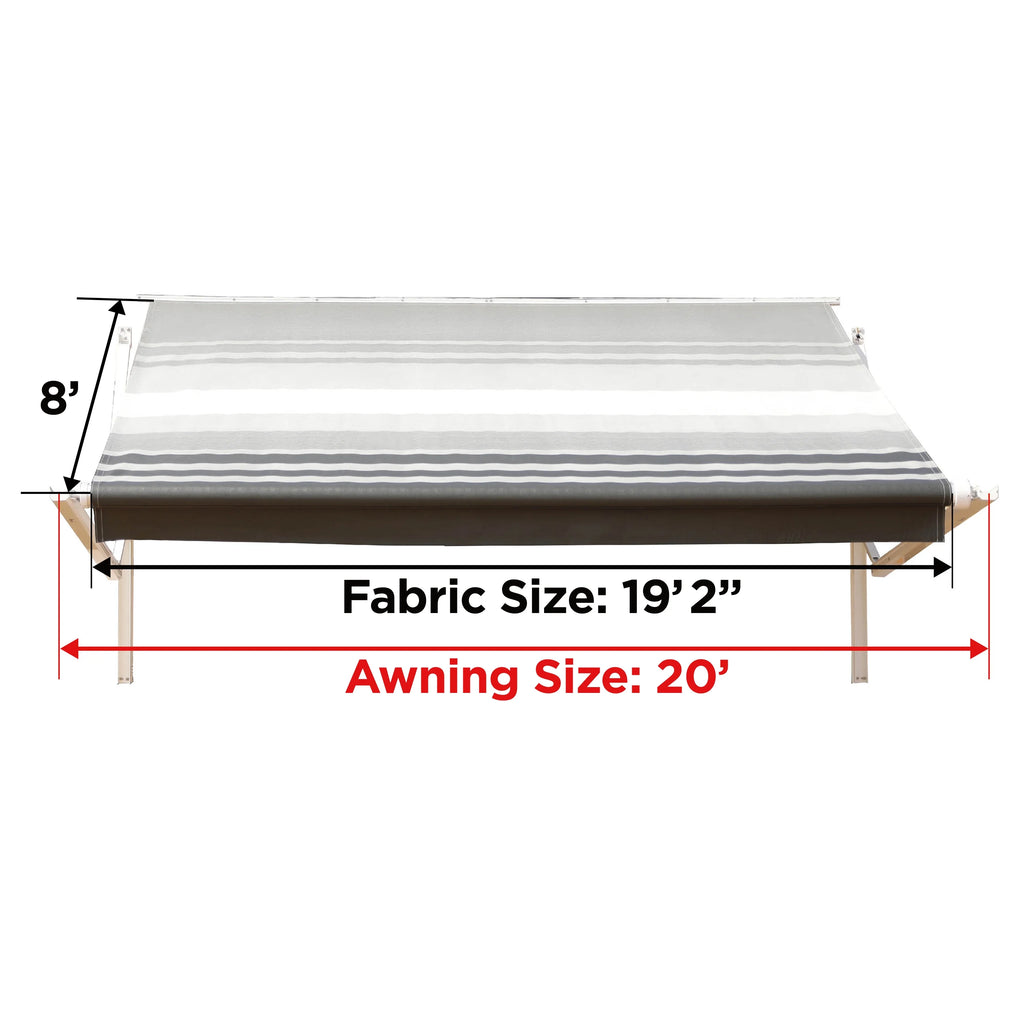 Retractable Motorized 20'X8' RV Patio Canopy Awning Black O9711