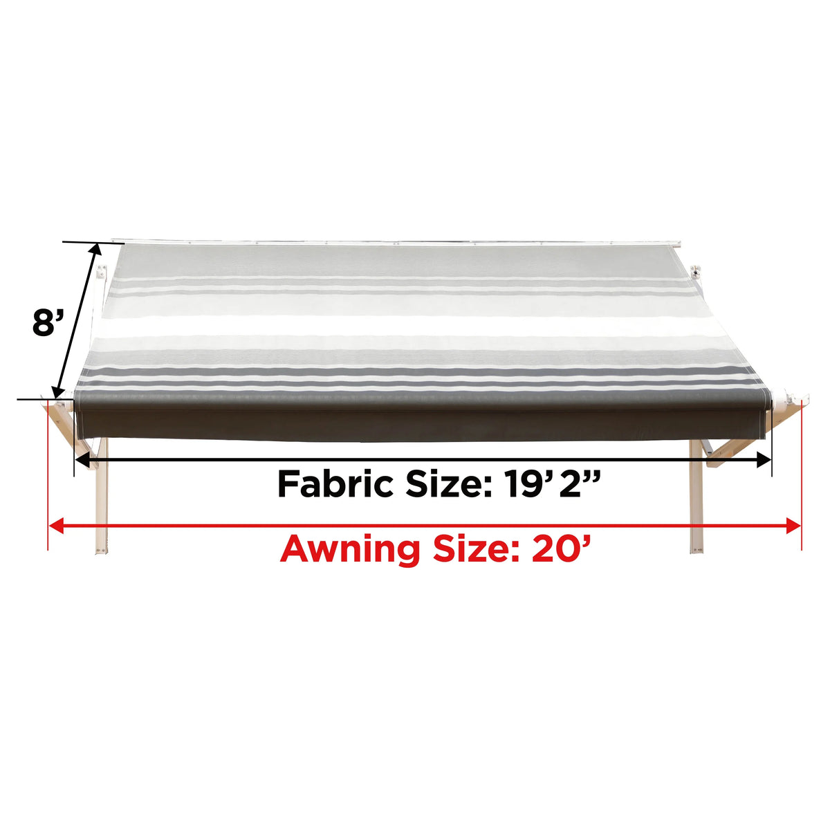 Retractable Motorized 20'X8' RV Patio Canopy Awning Black O9711