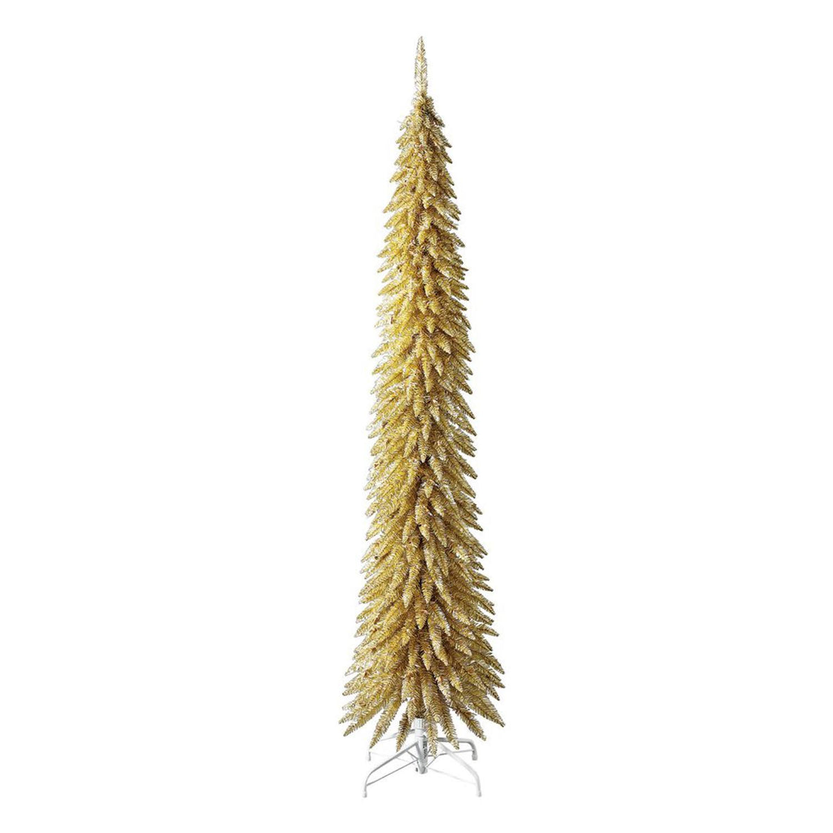 7 Foot Prelit Artificial Christmas Tree with Stand, Champagne, Gold K578113