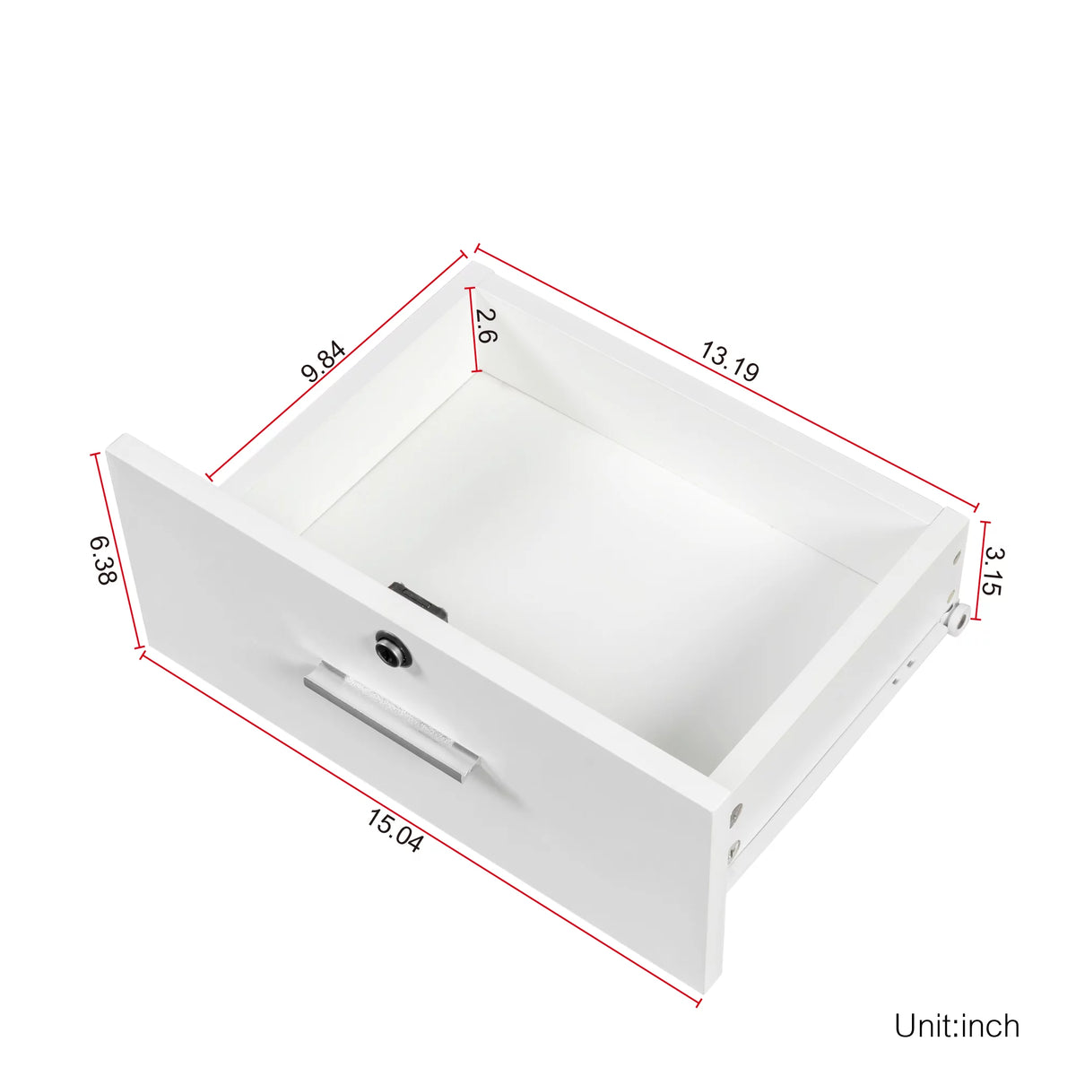 White Wall Mount Salon Station with 3 Tier Shelf and Drawers S948000