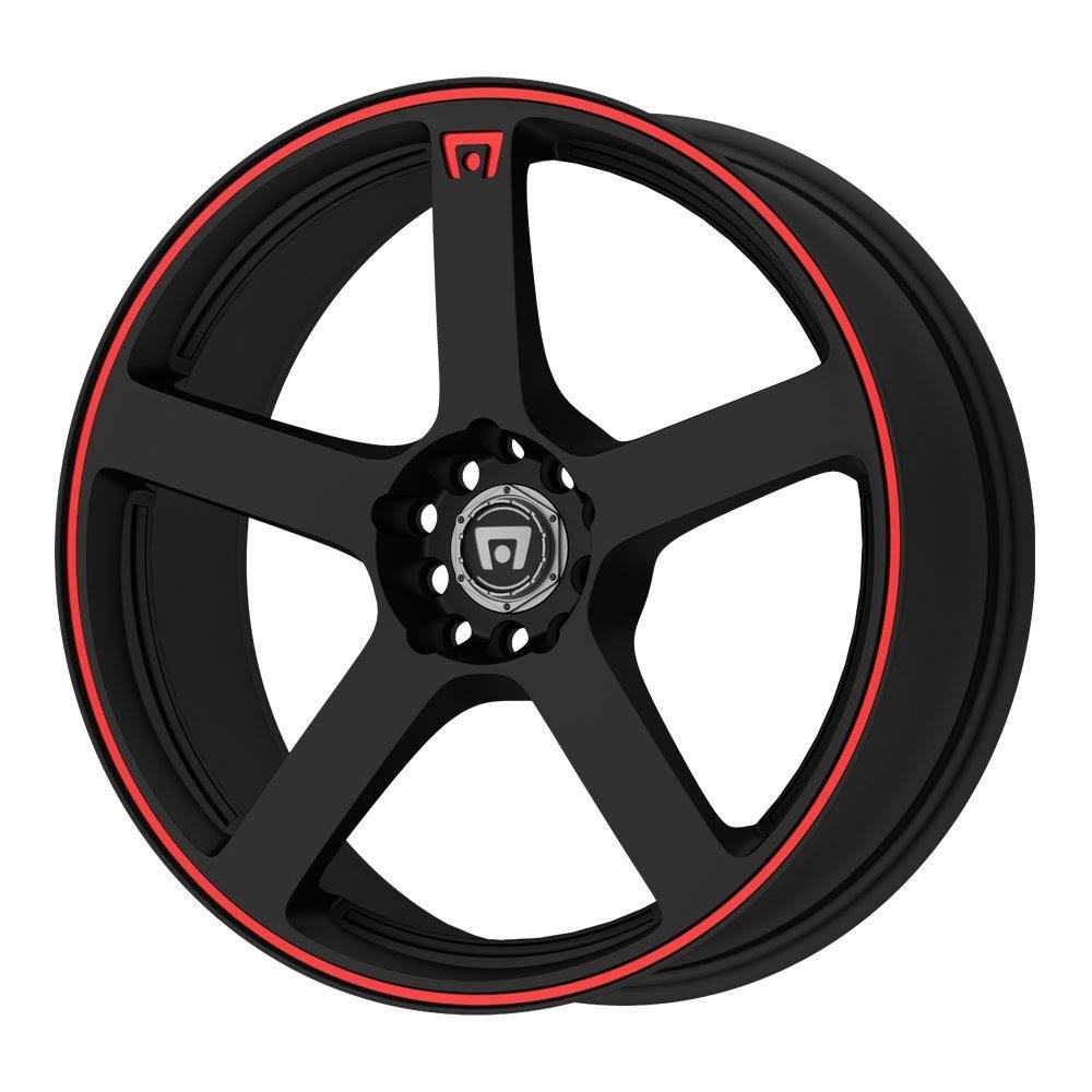 Matte Black Wheels with Red Stripe Y918775