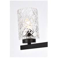 Black 4 Lights Bath Sconce with Clear Shade A90972