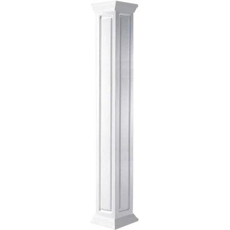 8 inchw x 108 inch Raised Panel Column with Crown Capital and Crown Base V47466