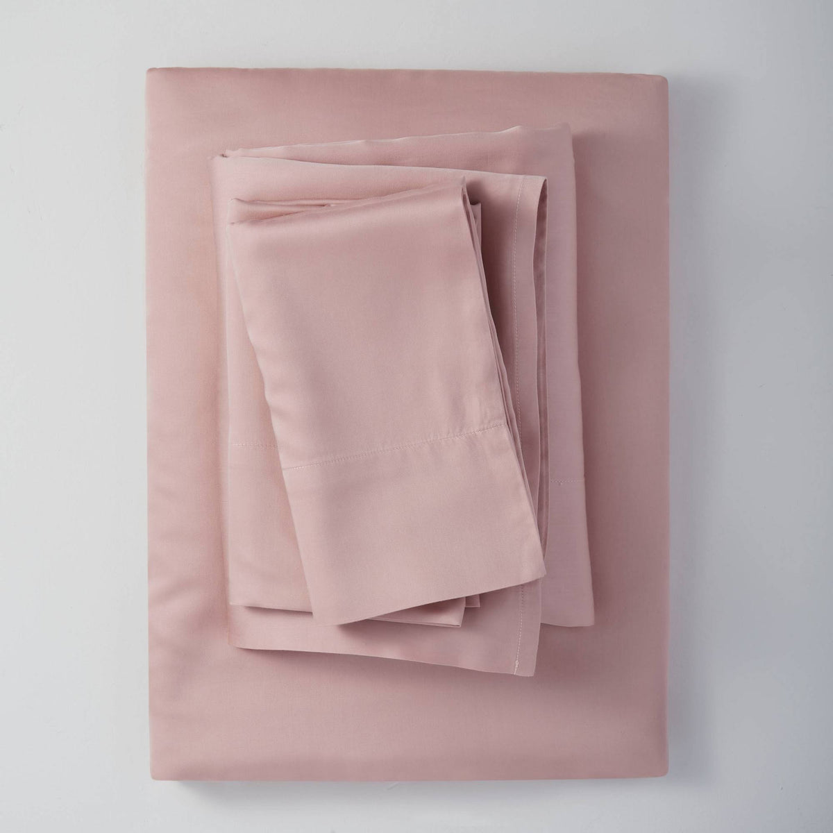 California King 400 Thread Count Washed Lyocell Solid Sheet Set Blush E18388