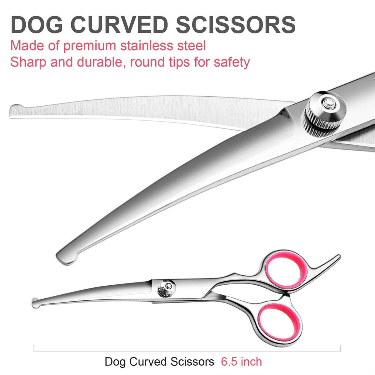 Dog Grooming Scissors with Safety Round Tips Stainless Steel J783