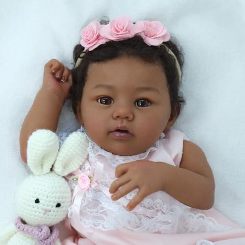 18-Inch Realistic Lifelike African American Handmade Doll S383