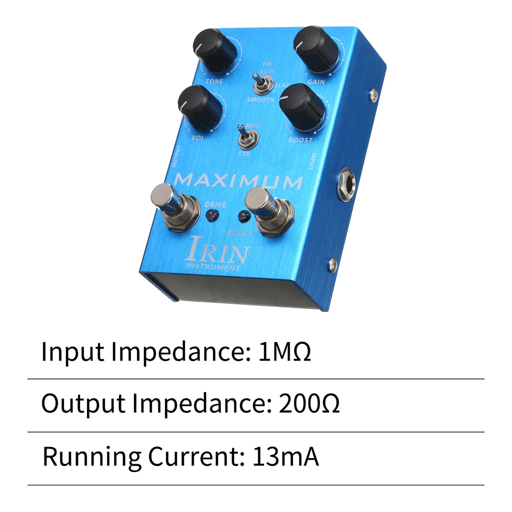 Overdrive Guitar Effect Pedal with Toggle Mode Switch W7256